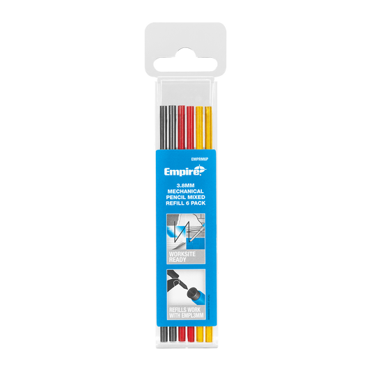 Empire 3 8mm Mechanical Pencil Mixed Refill 6 Pack - Red & Yellow Graphite - Precision Marking - Auzzistore