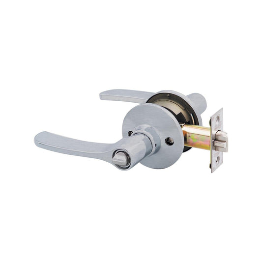 Lockwood Satin Chrome Privacy Lever - 65mm Zinc Alloy - Easy Install - Auzzistore