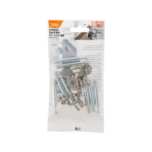 Taskmaster Cam Connector - 44mm - Nickel Plated Zinc - 8 Pack - Auzzistore