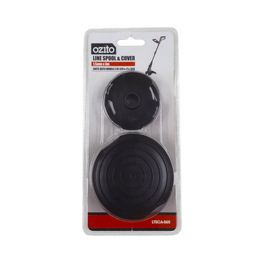 Ozito 1.5mm x 4m Line Spool and Cover - Easy Fit - Durable Black – view 2 - Auzzistore