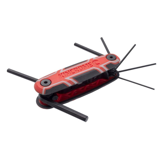 Kincrome 7 Piece Imperial Folding Hex Key Set - Chrome Vanadium Steel - 1/16 to 1/4 Inches - Auzzistore