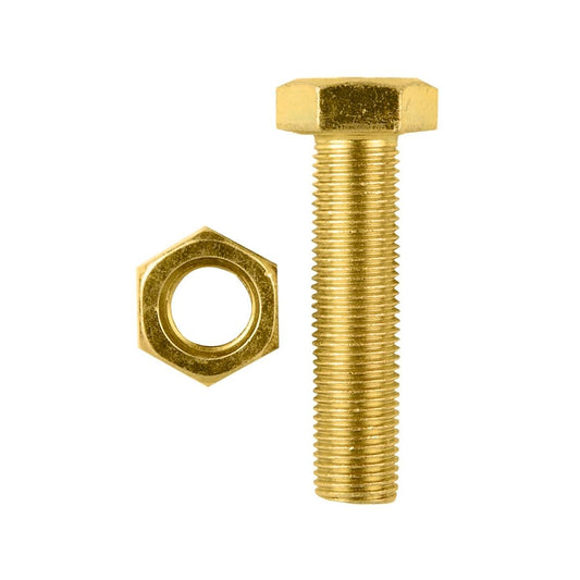 Pinnacle Hex Bolt and Nut - M12 x 50mm - Hi Tensile - Yellow Zinc - 2 Pack - Auzzistore