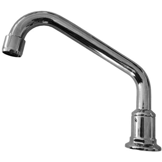 Shaw Mason 180mm Chrome Swivel Hob Tube Spout - Brass - 9L/min - Auzzistore