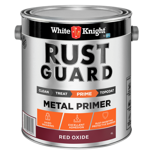 White Knight Rust Guard Red Oxide Metal Primer Paint 4L - 4L - Rust Protection - Auzzistore