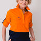 Green Hip Long Sleeve Hi-Vis Shirt - Size 8 - Orange Blue - UPF 50+ Sun Protection