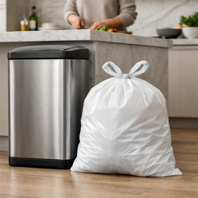 Grunt 34L Kitchen Tidy Bags - 50 Pack - White - Strong - Convenient Handles