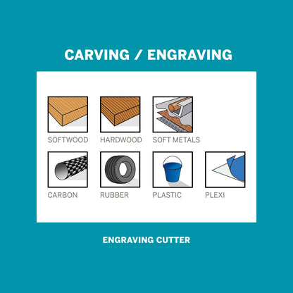 Dremel Engraving Cutter 2.4mm 107 Pack High-Grade Steel Detail Tool