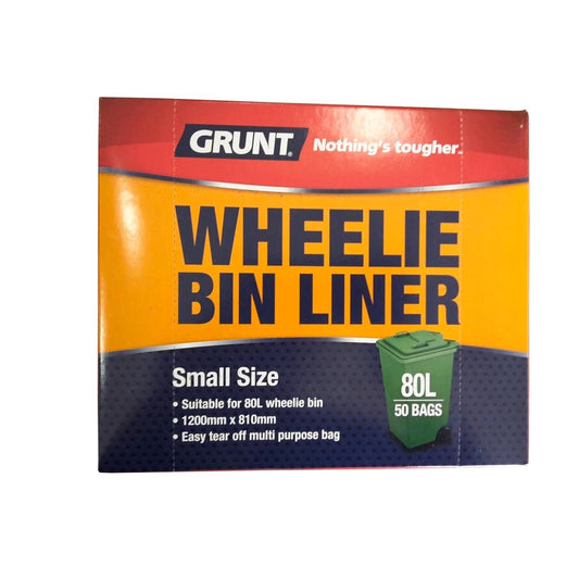 Grunt 80L Wheelie Bin Liners - 50 Pack - Plastic - Tough & Durable