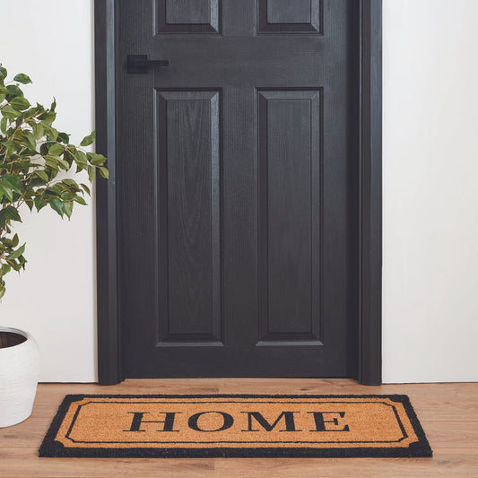 Madras Link Coir Door Mat 45 x 115cm - Black - Non-Slip - Durable – view 2