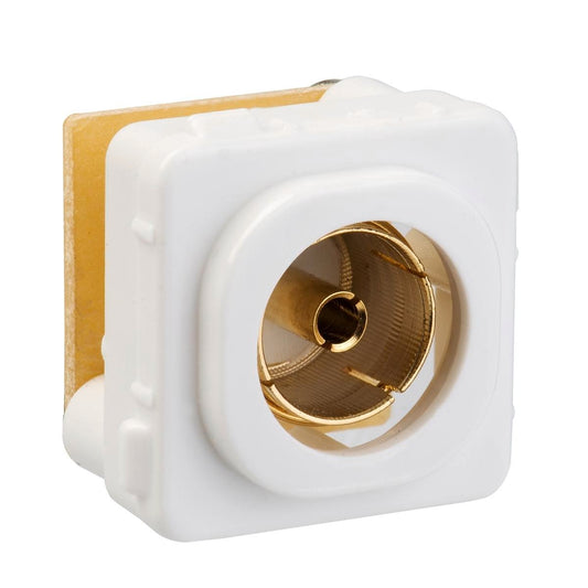 Deta Pal F Connector - 20mm x 27mm - Plastic & Metal - Gold Plated