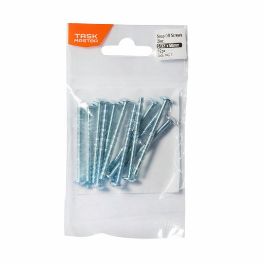 Taskmaster 5 Zinc Snap Off Screw 12 Pack - 32 x 50mm