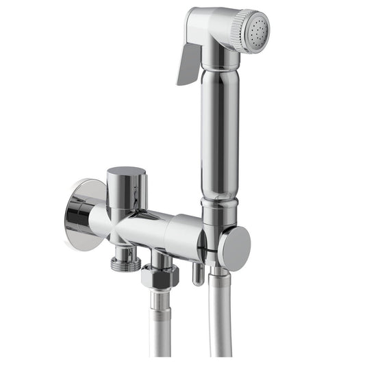 Evekare 1 2m Chrome Bidet Spray Kit with Diverter Holder - Lead-Free - Dual Shut-Off Valve