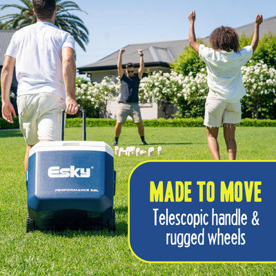 Esky 52L Wheeled Hard Cooler - Plastic - Insulated - Easy Transport