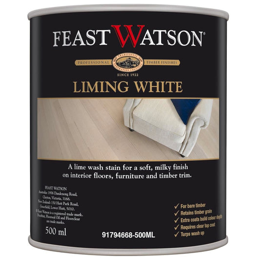Feast Watson Liming White Stain 500ml Oil Based Soft Milky Finish - Auzzistore