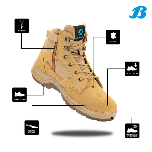 Bata Industrials Men's Wheat Bobcat Zip Side Safety Boot UK Size 10 - Steel Toe - Slip-Resistant - Lightweight – view 2