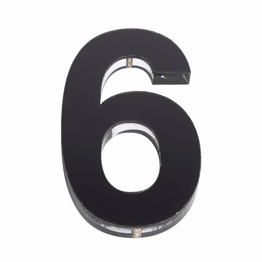 Sandleford House Number 6 - 120mm Black Acrylic - Durable Weather Resistant