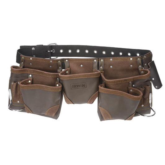 Irwin Tool Belt - 11 Pocket - Split Leather - Adjustable Nylon - Auzzistore