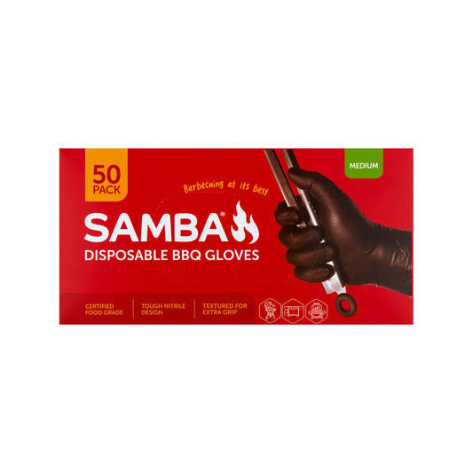 Samba Medium Disposable BBQ Gloves 50 Pack - Nitrile - 120mm x 65mm - Puncture Resistant – view 2 - Auzzistore