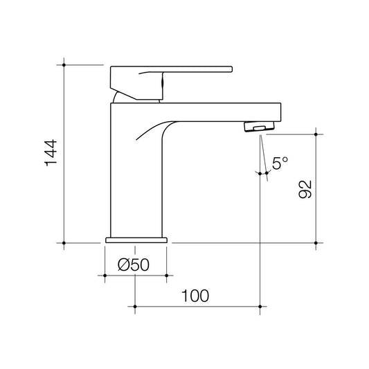 Flexispray Black Havana Basin Mixer - Lead Free - 50mm x 144mm x 100mm - Matte Black - Water Efficient – view 2