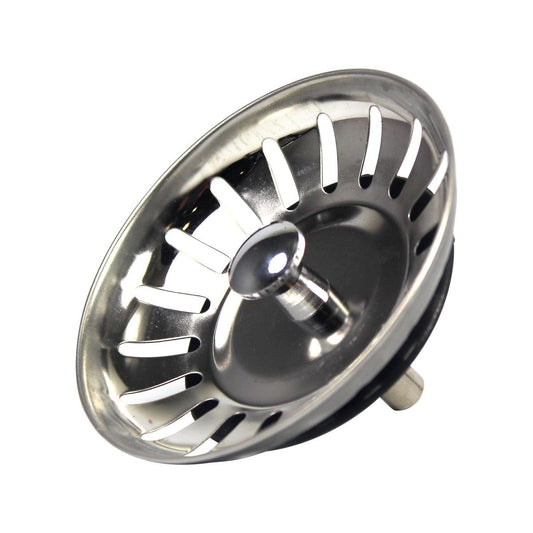 Fix a Sink Stainless Steel Sink Strainer - 90 x 50mm - Silver - Auzzistore