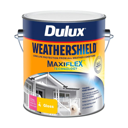 Dulux Weathershield Exterior Paint - 2L - Extra Bright Gloss - 170mm x 163mm x 143mm - Auzzistore