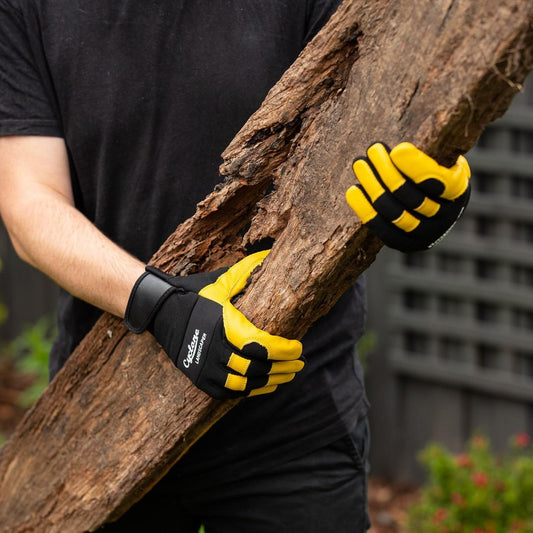 Cyclone Garden Gloves - Medium - Leather - Anti-Abrasion Protection – view 2 - Auzzistore