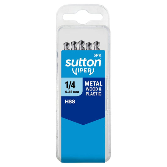 Sutton Tools 1/4" Viper Drill Bit 5 Pack - M2 HSS - 118° Point - Precision Engineering - Auzzistore