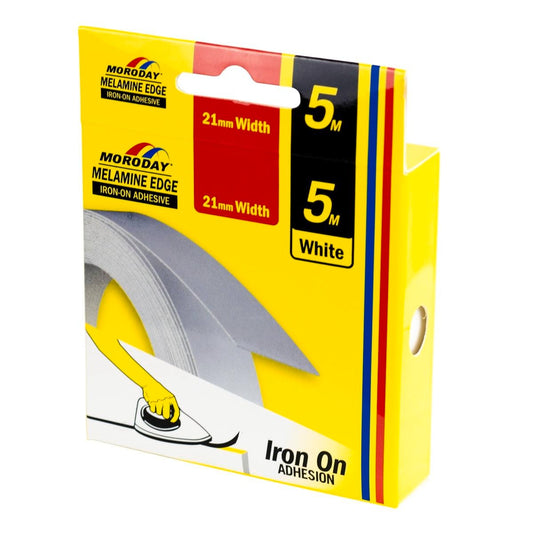 Moroday Iron-on Melamine Edge - 5m - White - Easy Installation - Auzzistore