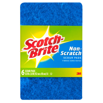 Scotch Brite Non Scratch Scourer Pads 155x100mm Nylon 6 Pack