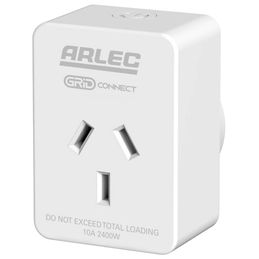 Arlec White Grid Connect Smart Plug In Socket With Energy Meter Single Pack