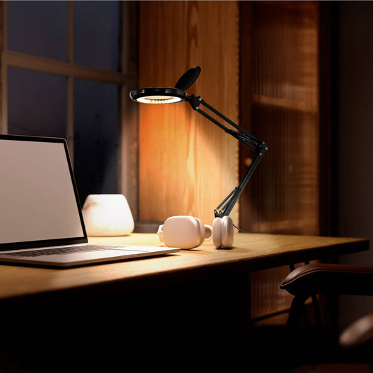 Brilliant 78cm Black Spy Magnifying LED Clamp Lamp - 1.5x Magnification, 500 Lumen – view 2