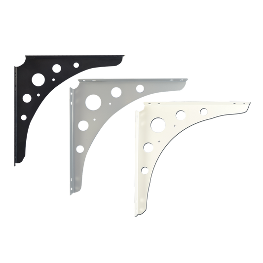 Carinya Euro Bracket 200 x 200 x 25mm Steel White Durable Design – view 2 - Auzzistore