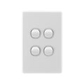 Deta S Line Gloss White Quad Vertical Wall Switch Gloss White