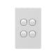 Deta S Line Gloss White Quad Vertical Wall Switch Gloss White