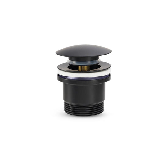 Brasshards Matt Black Universal Pop Up Dome Basin Waste - 64mm x 76mm - Easy Install - Auzzistore