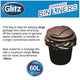 Glitz 60L Black Garbage Bags - 25 Pack - High-Density Polyethylene - Durable