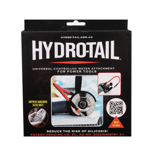 Hydro Tail Controlled Water Power Tool Attachment HT1211 - 200mm x 230mm - Black - Reduces Silica Dust - Enhances Cutting Efficiency