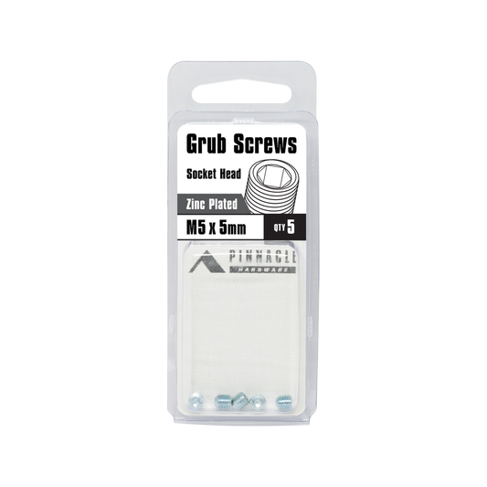 Pinnacle M5 Grub Screw - 5mm Zinc Plated Alloy - Pack of 5 – view 2 - Auzzistore