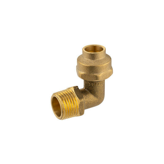 Brasshards Brass Male Flared Compression Elbow 20fl x 20mi - Lead Free - 90° Jointing - Auzzistore