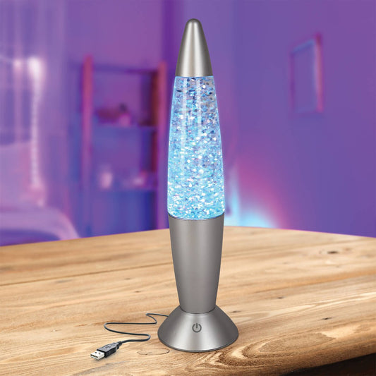 Lytworx Colour Changing Glitter Lava Lamp - USB Powered - 35cm - Multi-colour - Auto Timer – view 2 - Auzzistore