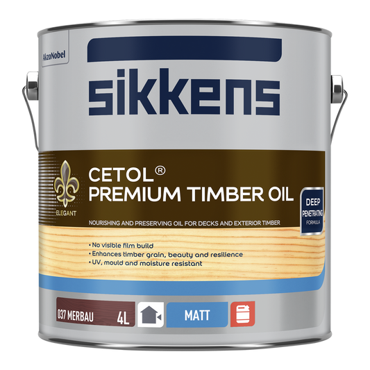 Sikkens Cetol Premium Timber Oil 4L Natural Merbau - Nourishing Protection - Auzzistore