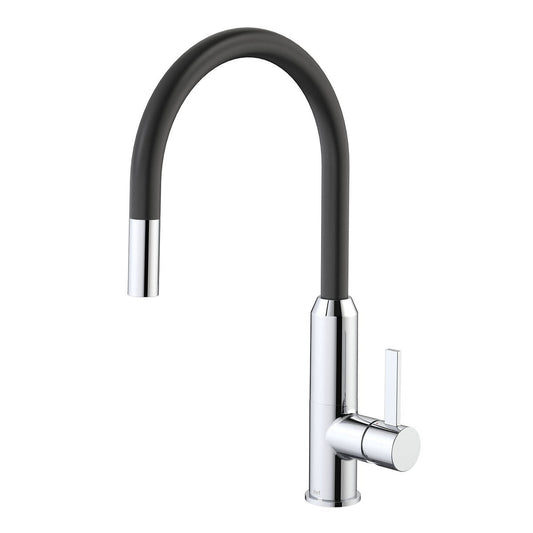 Dorf Vixen Retractable Sink Mixer 116mm x 455mm - Black Chrome - Lead Free - Auzzistore