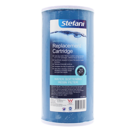 Stefani Whole House Water Softening Resin Filter - 20 Micron - 4.5" x 10" - Reduces Scale Buildup - Auzzistore