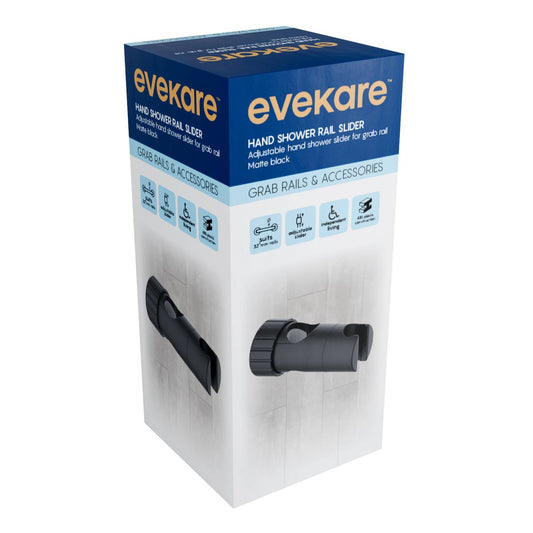 Evekare 32mm Matte Black Shower Slider - Adjustable Hand Shower - Easy Install – view 2