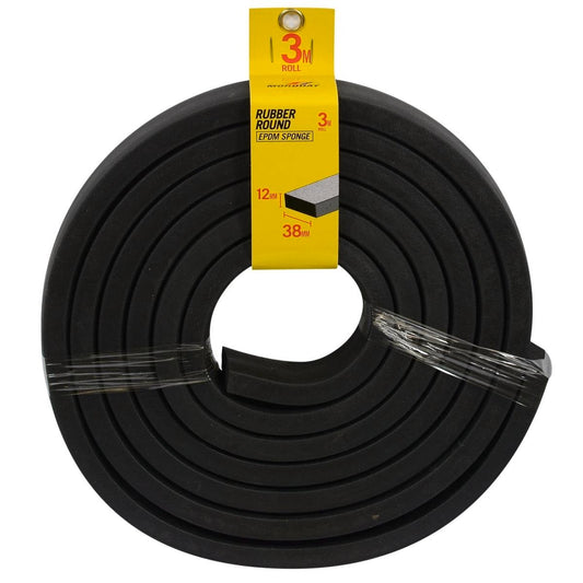 Moroday Black Rubber Rectangle 12x38mm 3m EPDM Sponge Flexible Durable - Auzzistore
