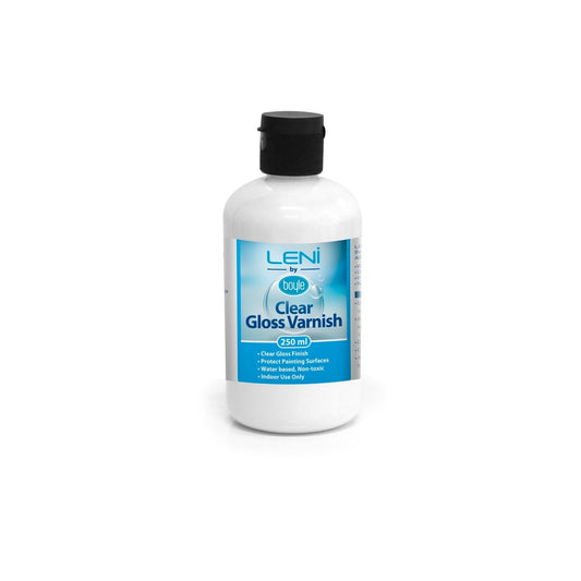 Boyle Clear Gloss Varnish 250ml Water-Based Non-Toxic Indoor Use