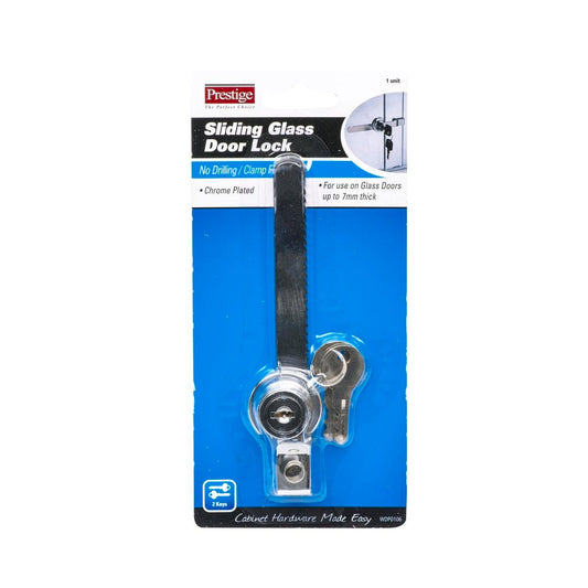 Prestige Sliding Glass Door Lock - 7mm - Zinc Alloy - No Drilling - Auzzistore