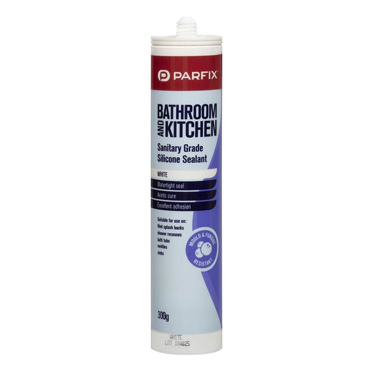 Parfix Bathroom and Kitchen Silicone - 300g - White - Mould Resistant - Auzzistore