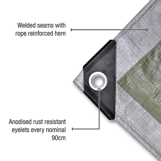 Polytuf Heavy Duty Tarpaulin 9x9m Polyethylene UV Resistant