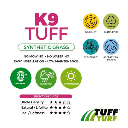 Tuff Turf Synthetic Turf - 1m x 4m - PE - Anti-Bacterial – view 2 - Auzzistore